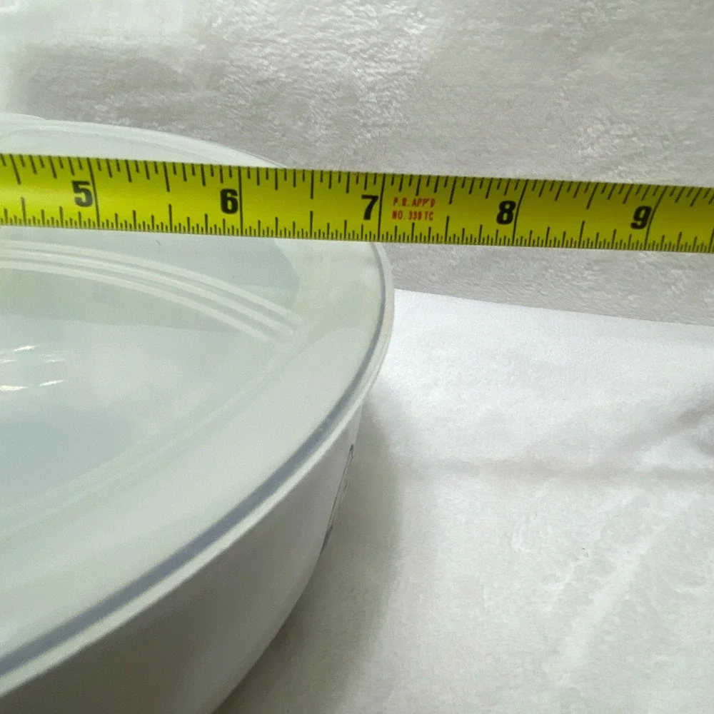 Yokohama Studio Hand Painted Ceramic Owl Food Storage Bowl Vented Lid White Blue